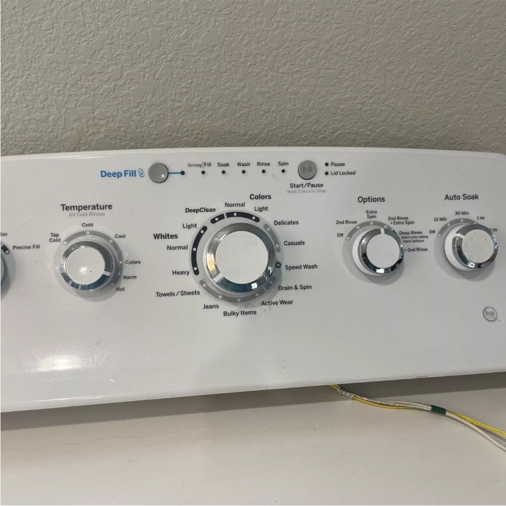 White Washing Machine Control Panel
